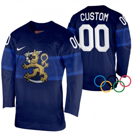 Pánské Hokejový Dres Finsko Personalizované 2022 Winter Olympics Navy Authentic